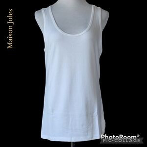 Maison Jules tank top white soft stretchy fabric sz xxl nwt